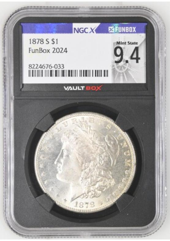 1878-S $1 NGCX MINT STATE 9.4 Front