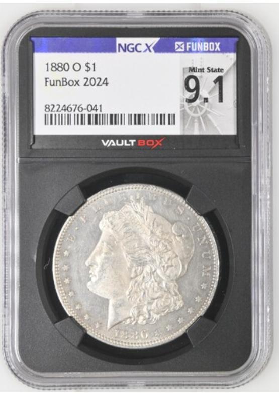 1880-O $1 NGCX MINT STATE 9.1 Front