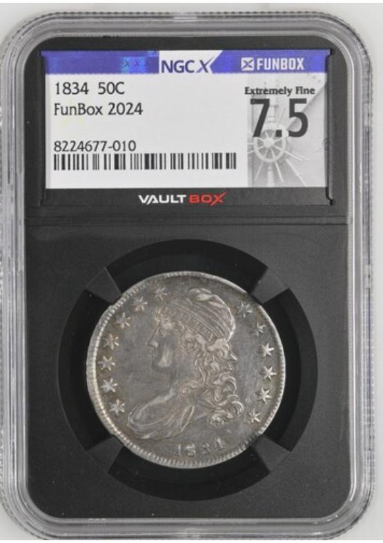 1834 50C NGCX EXTREMELY FINE 7.5 Front