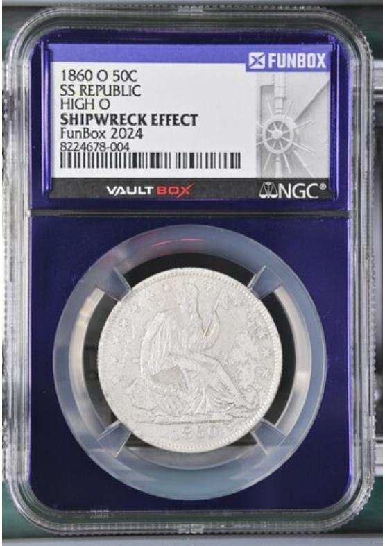 1860-O 50C SS REPUBLIC HIGH O NGC SHIPWRECK EFFECT Front