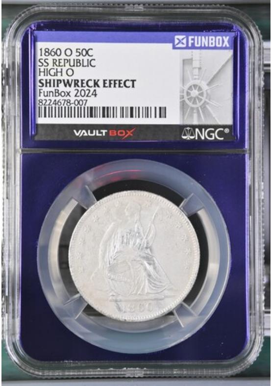 1860-O 50C SS REPUBLIC HIGH O NGC SHIPWRECK EFFECT Front