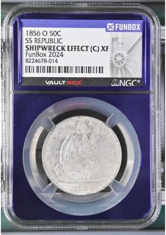 1856-O 50C SS REPUBLIC  NGC SHIPWRECK EFFECT Front