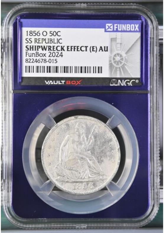 1856-O 50C SS REPUBLIC  NGC SHIPWRECK EFFECT Front