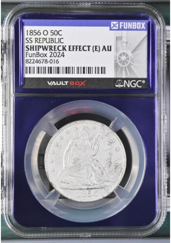 1856-O 50C SS REPUBLIC  NGC SHIPWRECK EFFECT Front