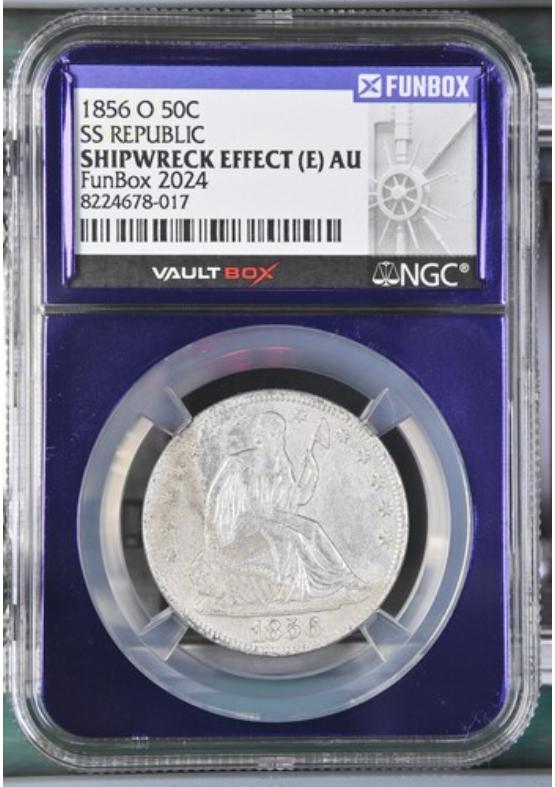 1856-O 50C SS REPUBLIC  NGC SHIPWRECK EFFECT Front