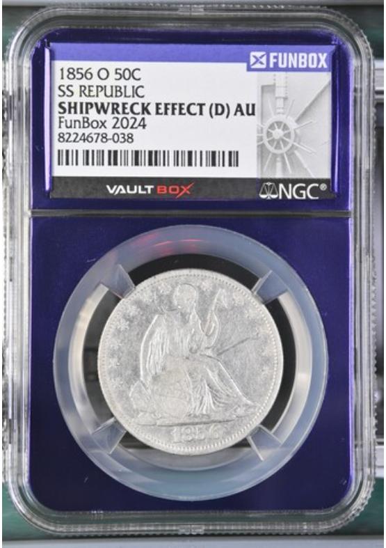 1856-O 50C SS REPUBLIC  NGC SHIPWRECK EFFECT Front