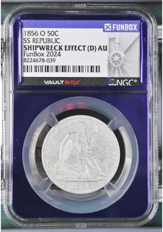 1856-O 50C SS REPUBLIC  NGC SHIPWRECK EFFECT Front