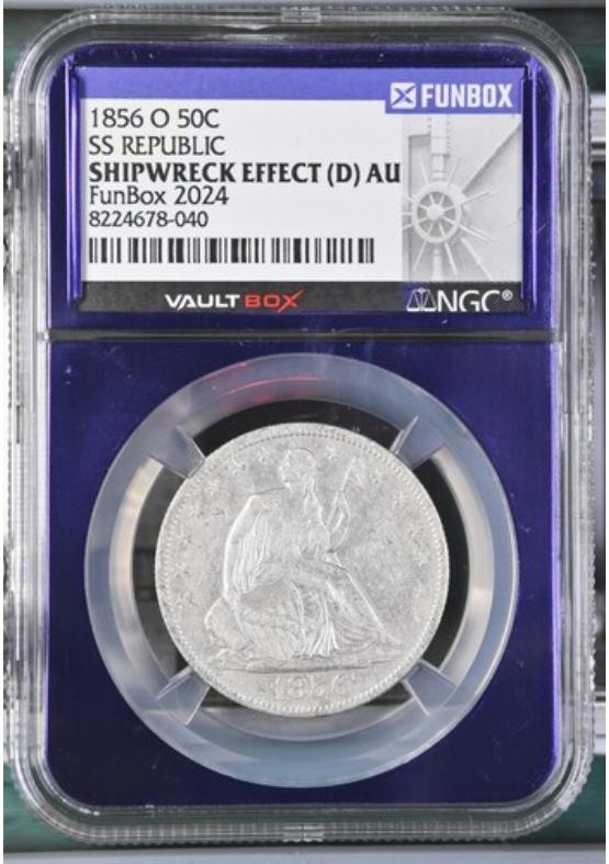 1856-O 50C SS REPUBLIC  NGC SHIPWRECK EFFECT Front