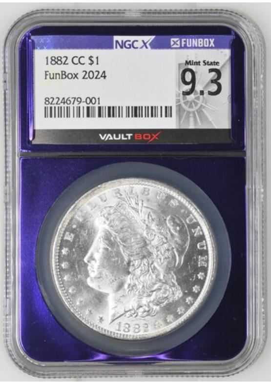 1882-CC $1 NGCX MINT STATE 9.3 Front