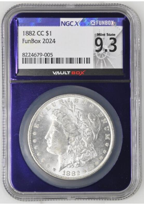 1882-CC $1 NGCX MINT STATE 9.3 Front