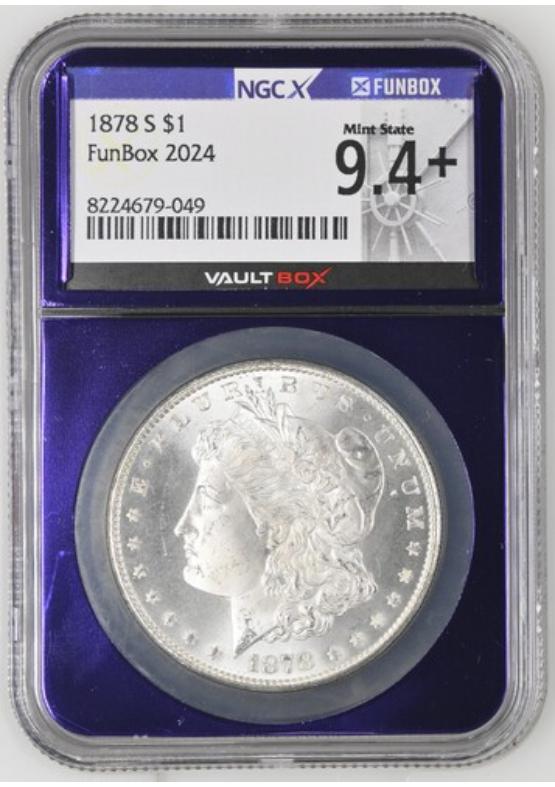 1878-S $1 NGCX MINT STATE 9.4+ Front