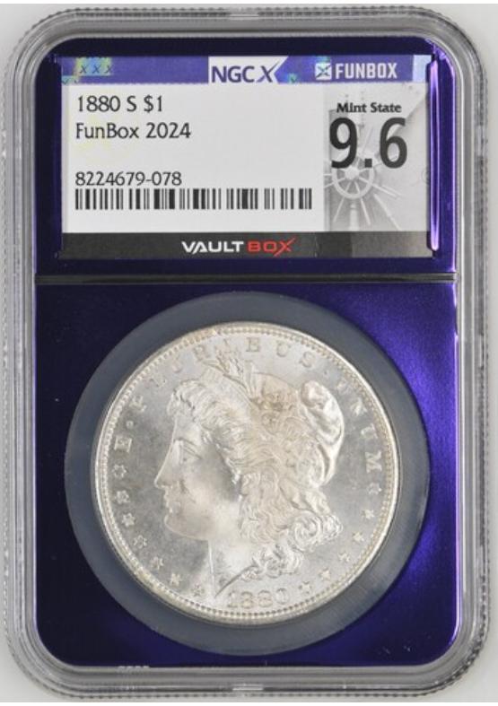 1880-S $1 NGCX MINT STATE 9.6 Front