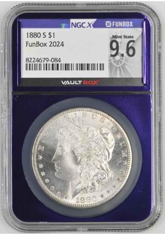 1880-S $1 NGCX MINT STATE 9.6 Front