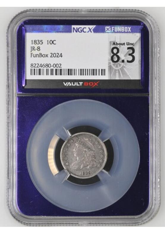 1835 10C JR-8 NGCX ABOUT UNCIRCULATED 8.3 Front