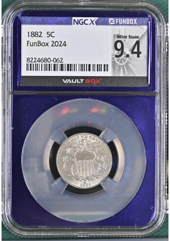 1882 5C NGCX MINT STATE 9.4 Front