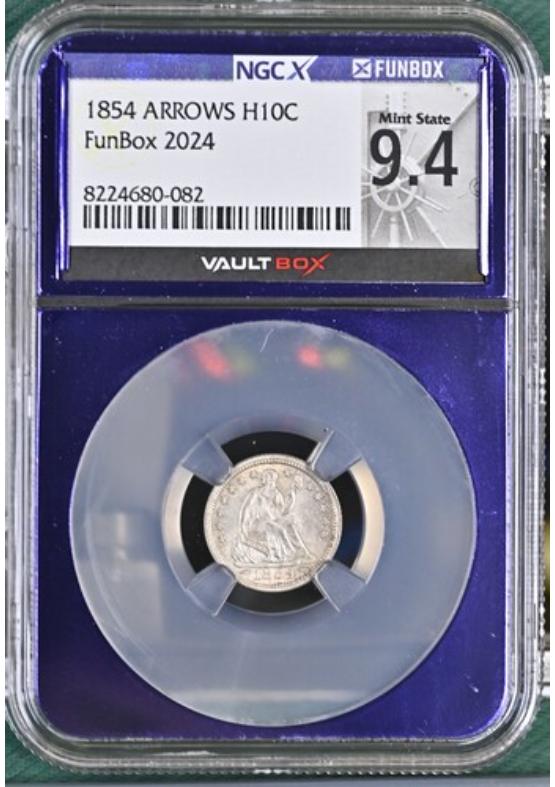 1854 ARROWS H10C NGCX MINT STATE 9.4 Front