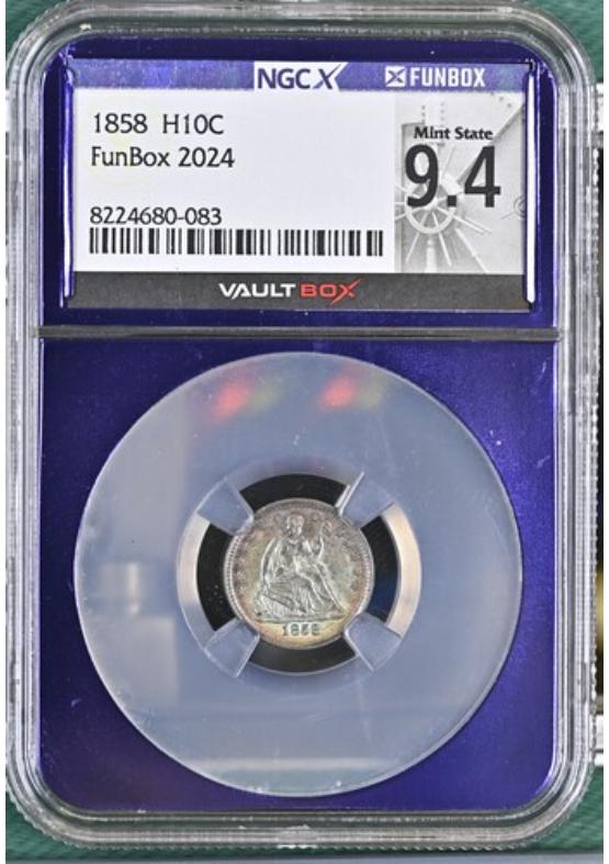 1858 H10C NGCX MINT STATE 9.4 Front