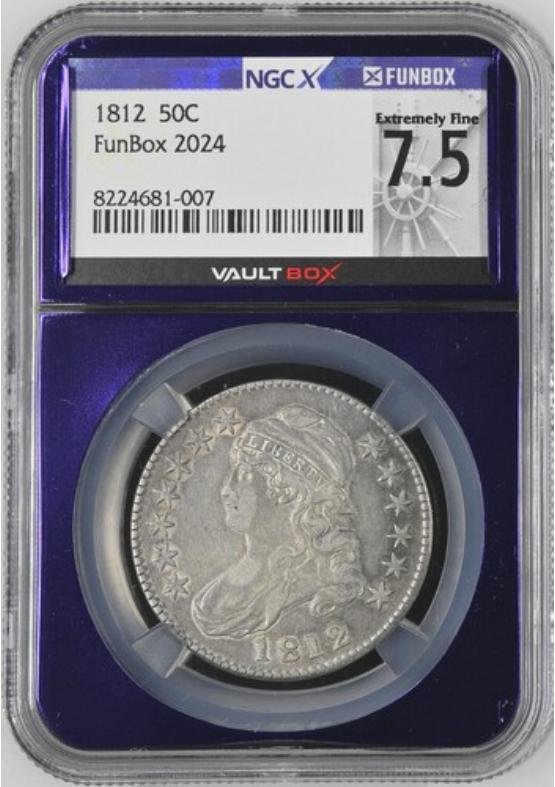 1812 50C NGCX EXTREMELY FINE 7.5 FRONT