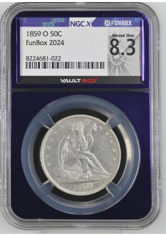 1859-O 50C NGCX ABOUT UNCIRCULATED 8.3 Front