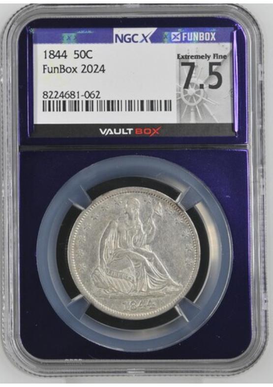 1844 50C NGCX EXTREMELY FINE 7.5 Front