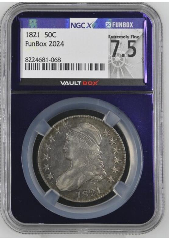 1821 50C NGCX EXTREMELY FINE 7.5 Front