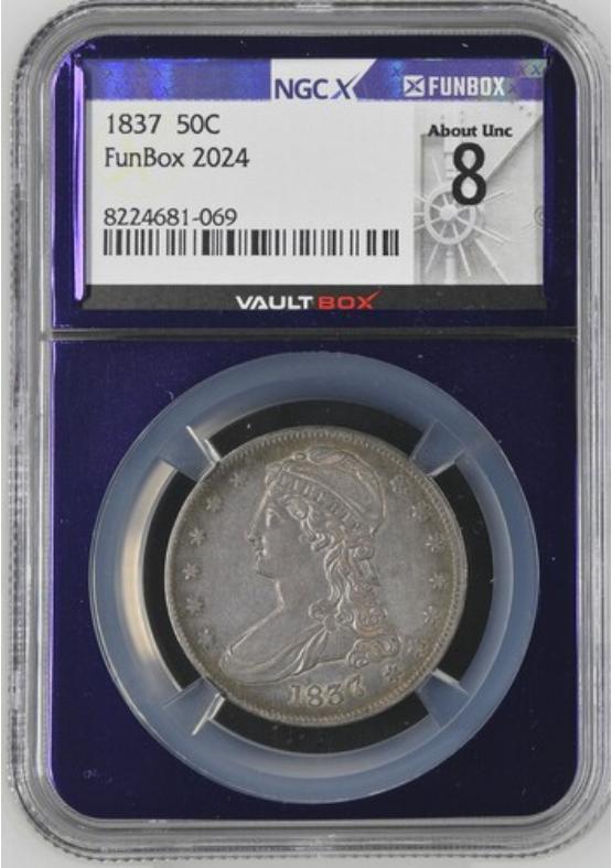 1837 50C NGCX ABOUT UNCIRCULATED 8 Front