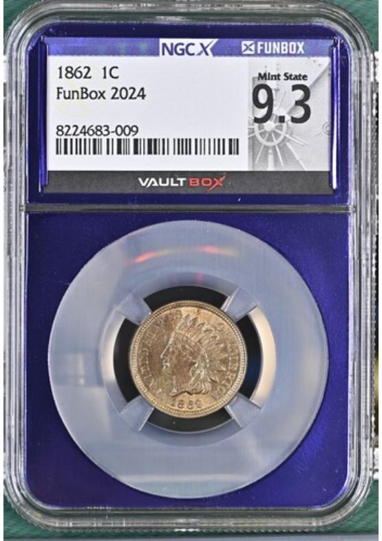 1862 1C NGCX MINT STATE 9.3 Front