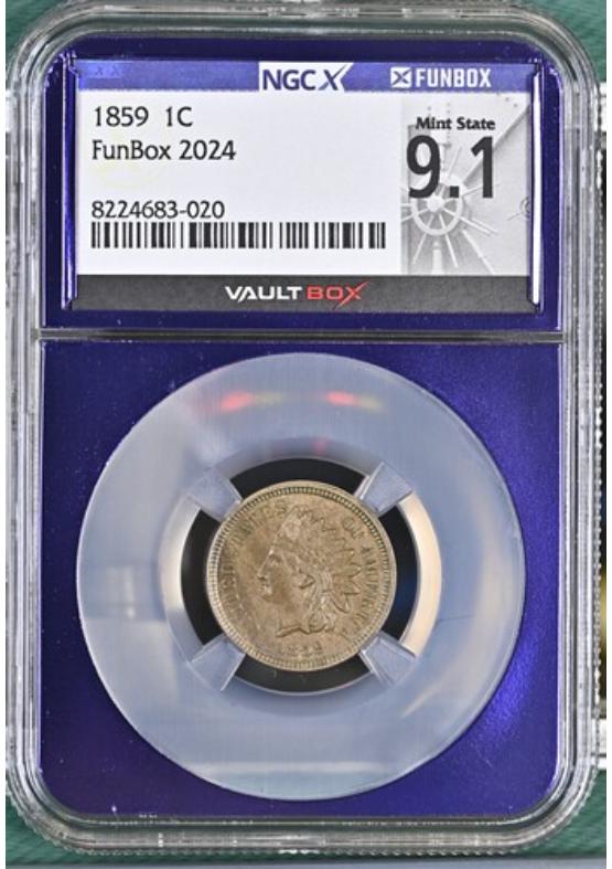 1859 1C NGCX MINT STATE 9.1 Front