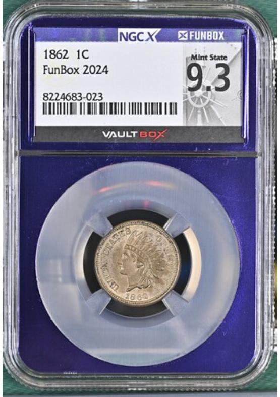 1862 1C NGCX MINT STATE 9.3 Front