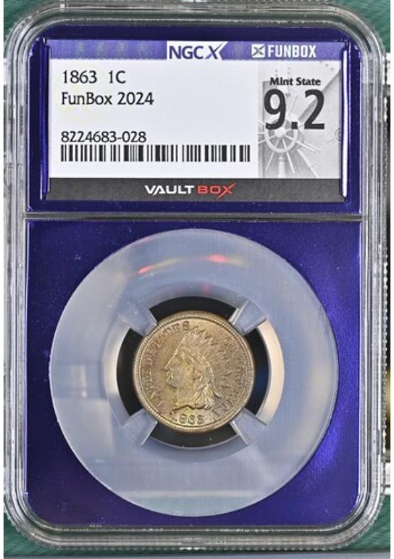 1863 1C NGCX MINT STATE 9.2 Front
