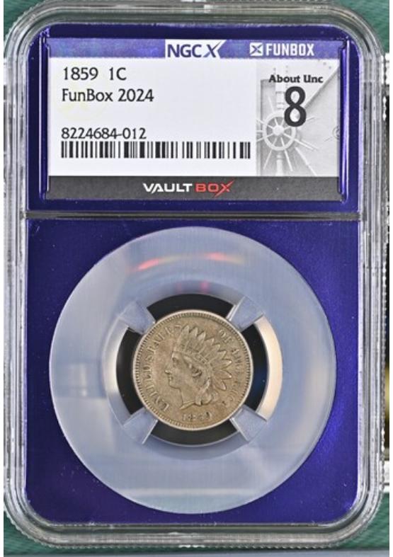 1859 1C NGCX ABOUT UNCIRCULATED 8 Front