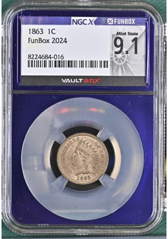 1863 1C NGCX MINT STATE 9.1 Front