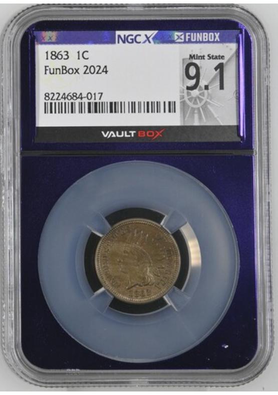 1863 1C NGCX MINT STATE 9.1 Front