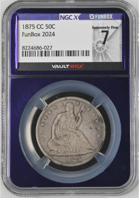 1875-CC 50C NGCX EXTREMELY FINE 7 Front