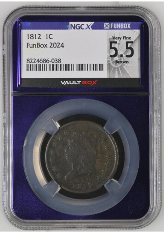 1812 1C NGCX VERY FINE 5.5 BROWN Front