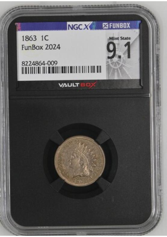 1863 1C NGCX MINT STATE 9.1 Front