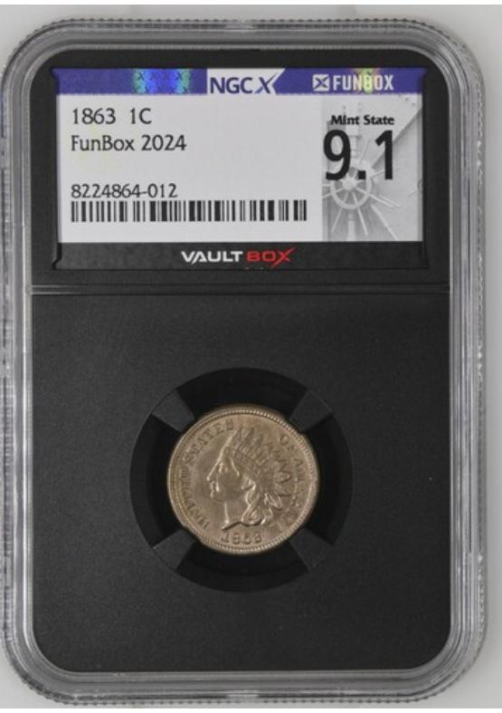1863 1C NGCX MINT STATE 9.1 Front