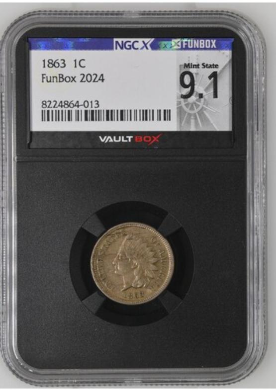 1863 1C NGCX MINT STATE 9.1 Front