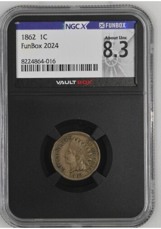 1862 1C NGCX ABOUT UNCIRCULATED 8.3 Front
