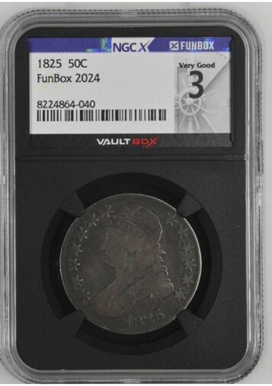 1825 50C NGCX VERY GOOD 3 Front