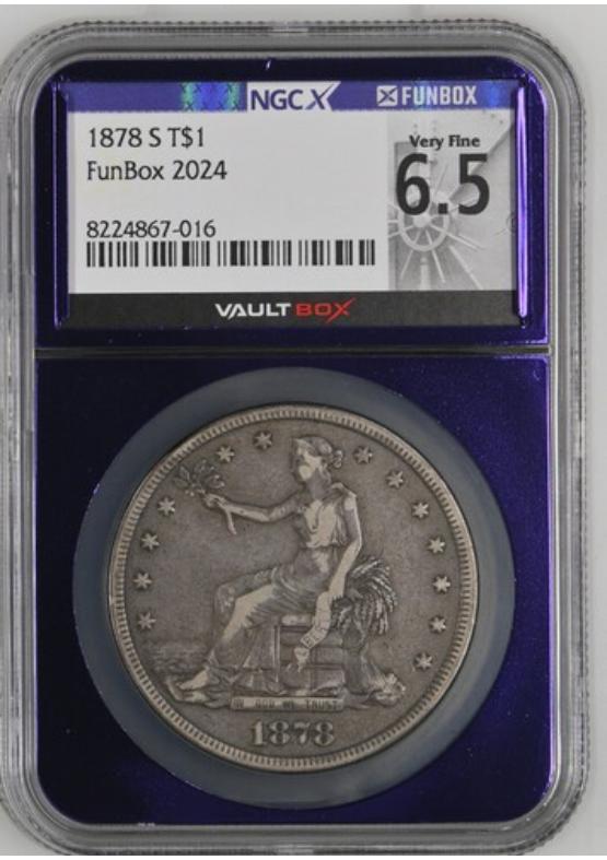 1878-S T$1 NGCX VERY FINE 6.5 Front