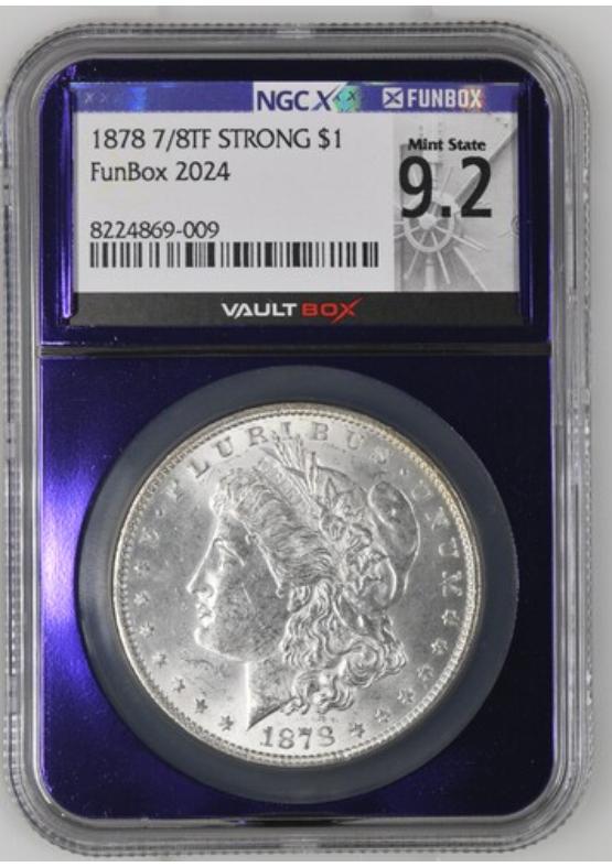 1878 7/8TF STRONG $1 NGCX MINT STATE 9.2 Front