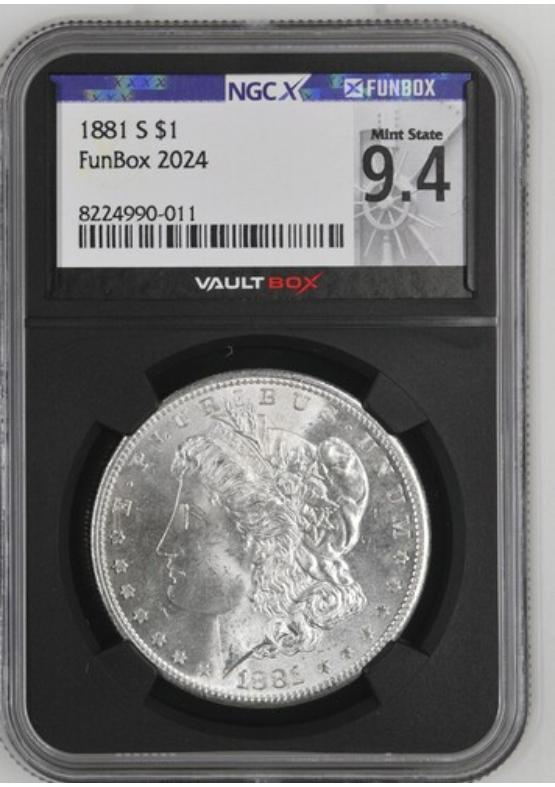 1881-S $1 NGCX MINT STATE 9.4 Front