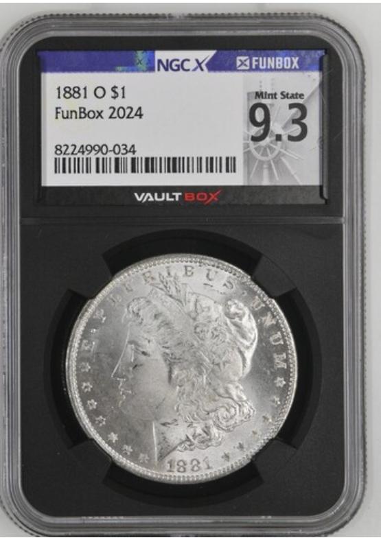 1881-O $1 NGCX MINT STATE 9.3 Front