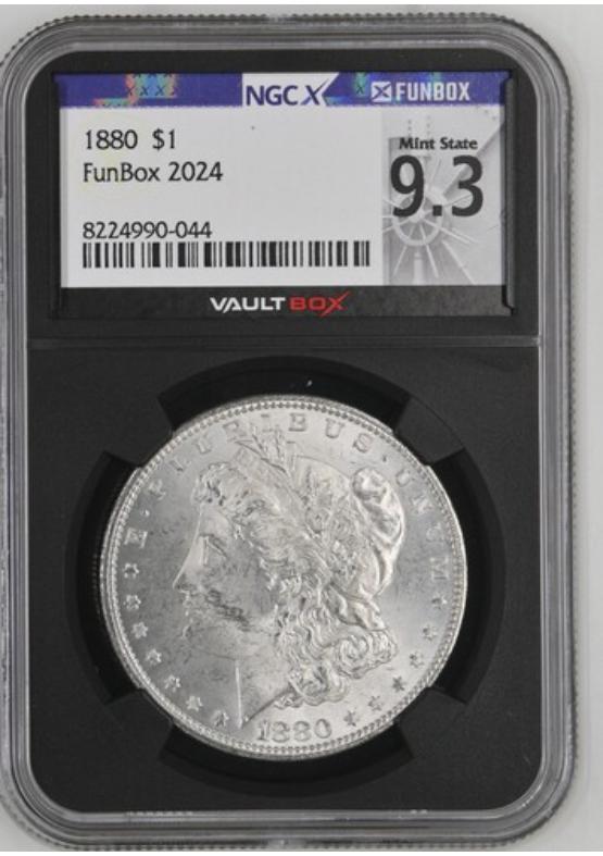 1880 $1 NGCX MINT STATE 9.3 Front