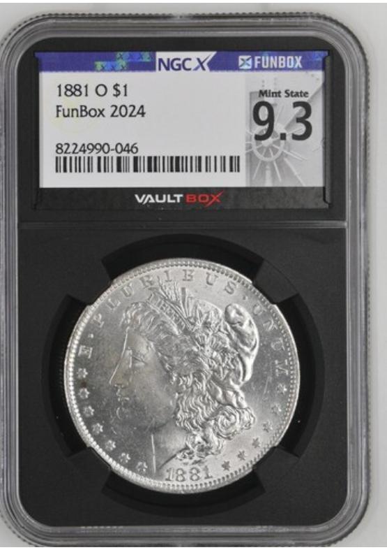 1881-O $1 NGCX MINT STATE 9.3 Front