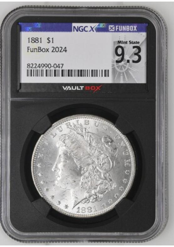 1881 $1 NGCX MINT STATE 9.3 Front