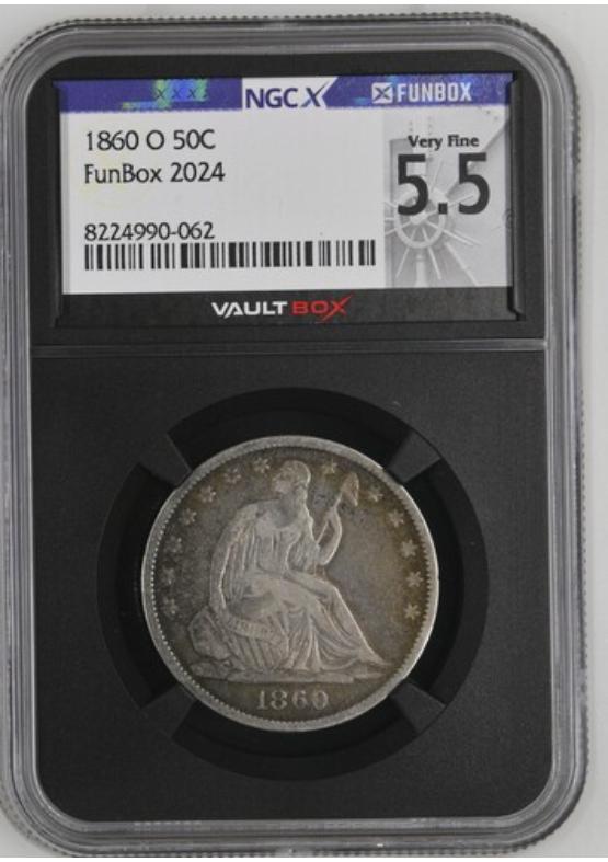 1860-O 50C NGCX VERY FINE 5.5 Front
