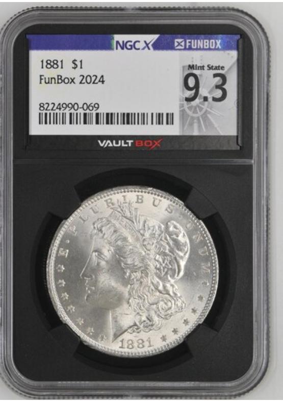 1881 $1 NGCX MINT STATE 9.3 Front
