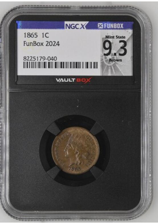 1865 1C NGCX MINT STATE 9.3 Front